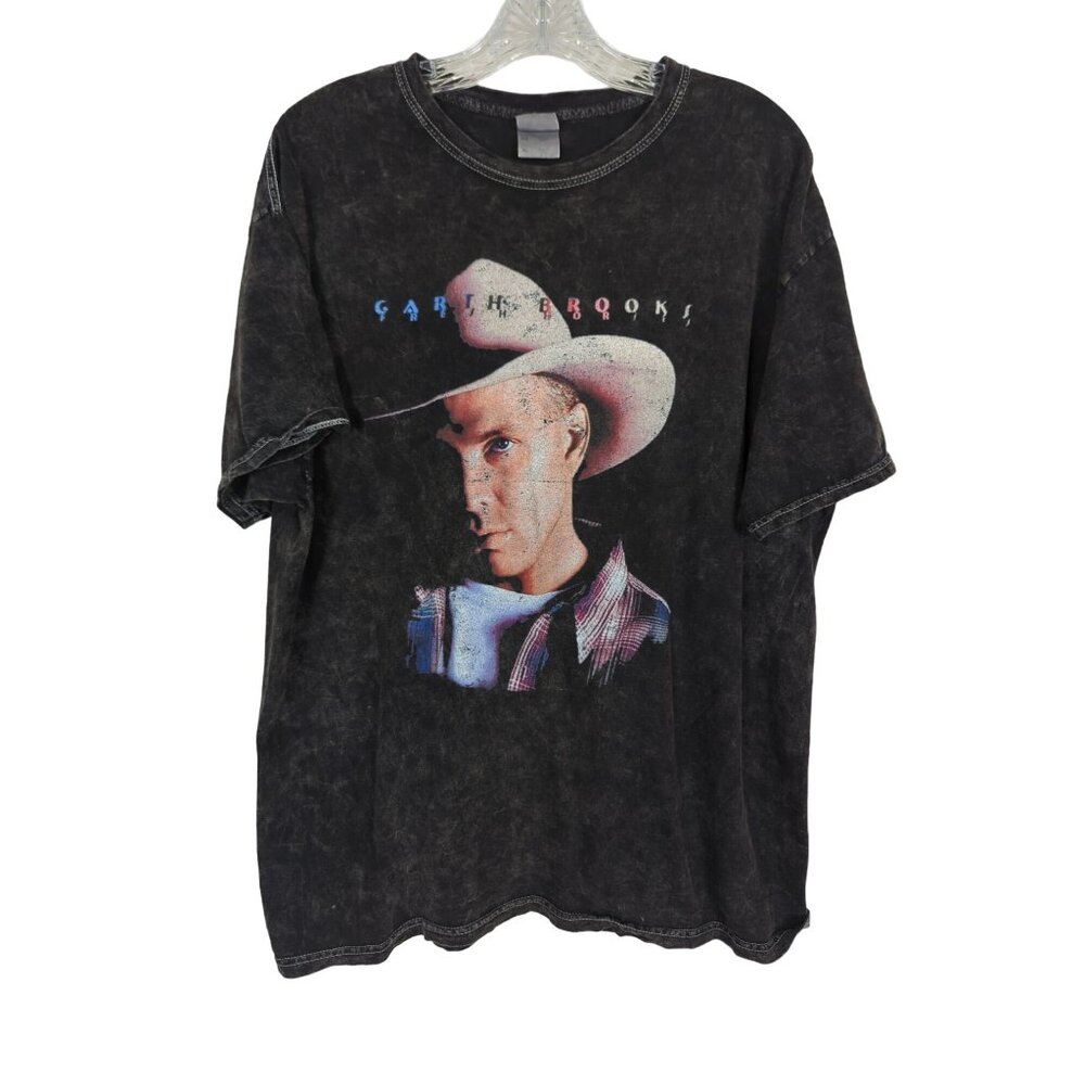 Colortone Garth Brooks Black T-shirt XL Fresh Horses Tour 1996-1998 Distressed‎